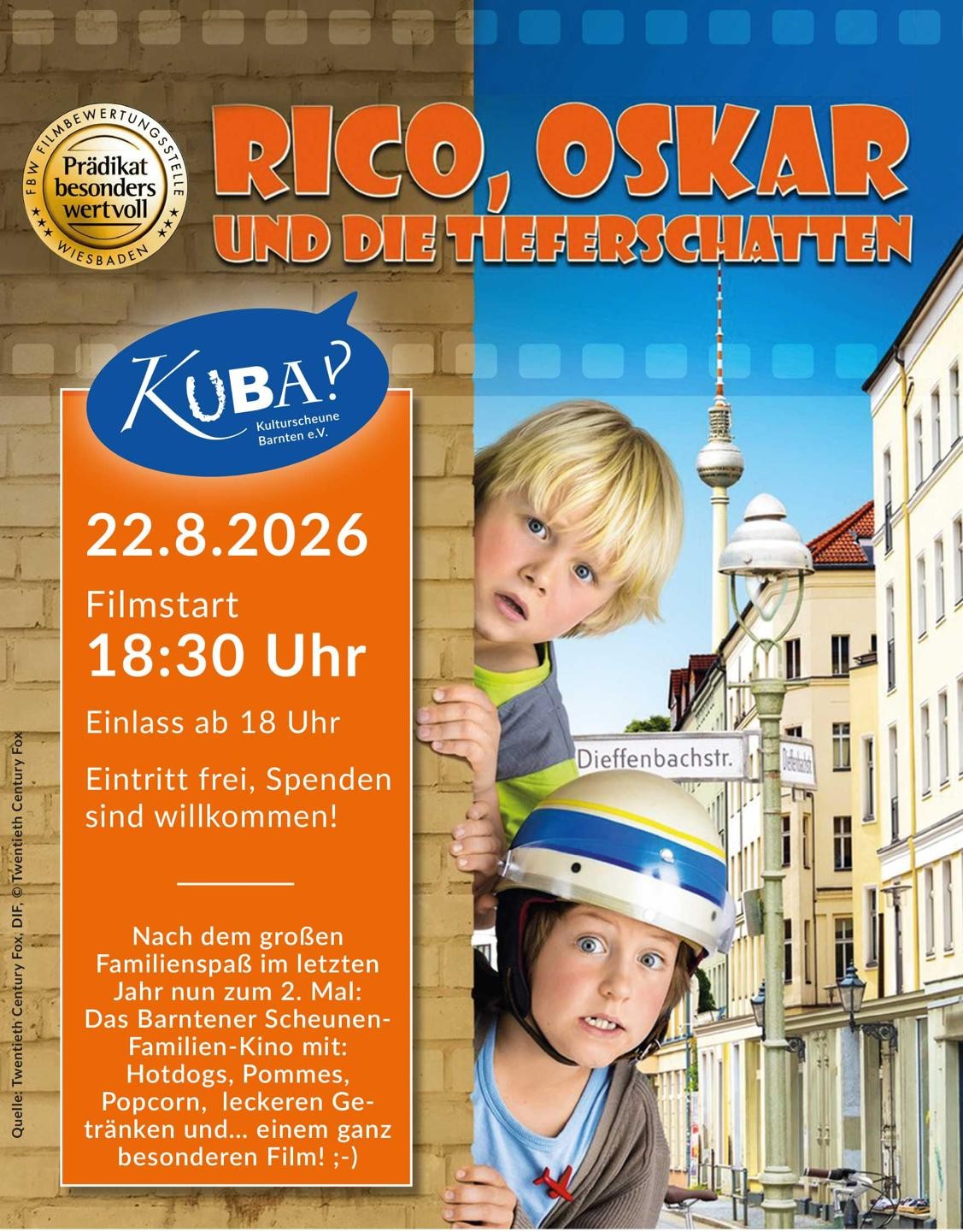 Scheunenkino - Rico, Oskar und die Tieferschatten